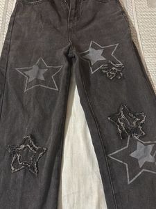 y2k chatpati Black Star Patch Jeans
