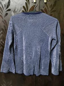 Stylish Blue Patterned Sweater