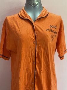 Orange "Good Morning" Pajama Set