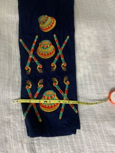 Embroidered Navy Blue Ethnic Pant