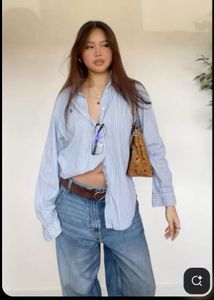 Stripped blue shirt