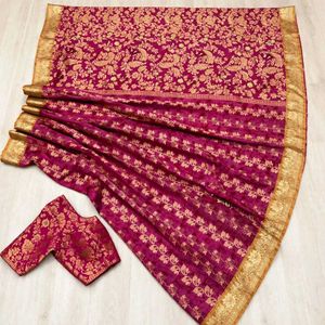 Beautiful Pink &amp; Gold Silk Saree