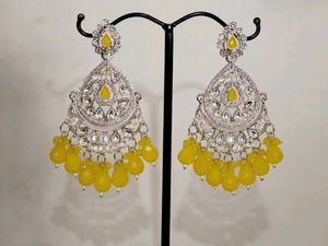 yellow jhumka earring