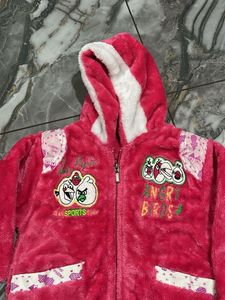 Kids Pink Fuzzy Angry Birds Hoodie Jacket