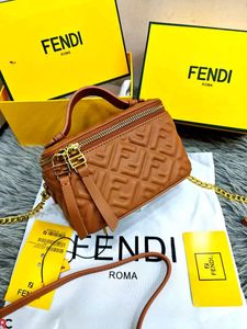 FENDI**FF MONOGRAM QUILTED VANITY NAPPA BAG*
