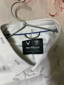 Allen Solly Sport Men White &amp; Black Shirt