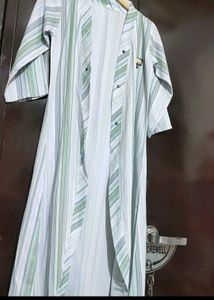 Light Olive &amp; Grey Striped Co-Ords Set For 30 Bust