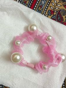 Pink Pearl Scrunchie