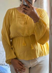 Bright Yellow Flowy Blouse