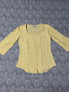 Fabindia Chikankari Kurti in Yellow