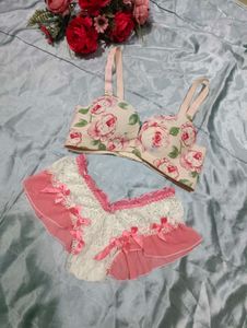 Floral Print Bra &amp; Panty Set