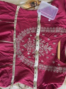 Elegant light maroon Embroidered Kurta
