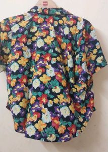 Vibrant Floral Button-Up Blouse