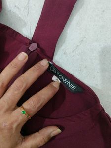 Stylish Maroon Jumpsuit with Belt
