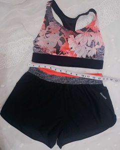 decathlon padded Sports Bra short set