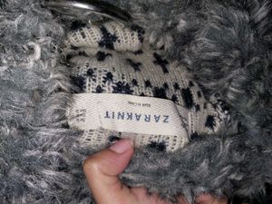ZARA KNIT furry Dress Cum Sweater