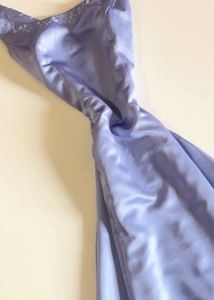 Elegant Lilac Satin Dress with Beading