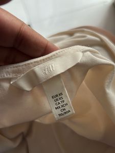 H &amp;M White Square Neck Long Sleeve Top
