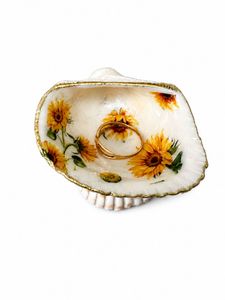 real seashell Sunflower Shell Trinket Dish