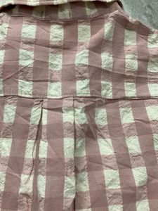 Oversized Pink Checkered Long Sleeve Shirt