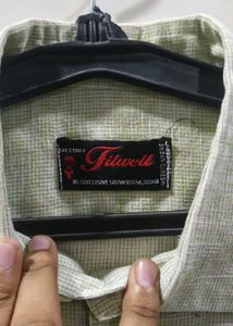 Men's Light Green Short Sleeve Linen Shirt