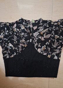 Black Partywear  Crop Top