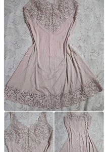 Lace Trimmed Pajama Set and night dress combo
