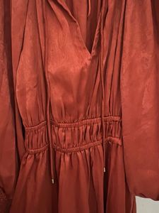 Elegant Rust Colored Midi Dress