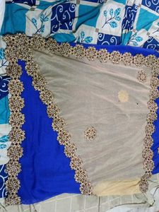 Royal Blue Embellished Saree