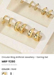 Set of 6 Gold Hoop Earrings