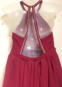 Burgundy Halter Maxi Dress