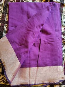 Cotton Saree with Golden Border