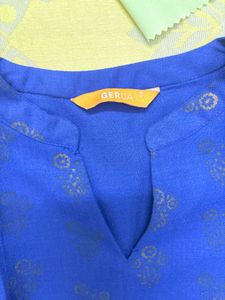 Vibrant Blue Kurta with Foil Print