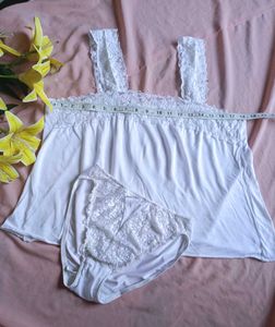 Lace Trim Cami & Panty Set