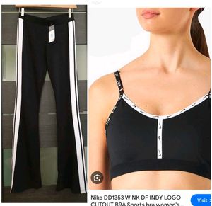 Black& white nike bra with track pants