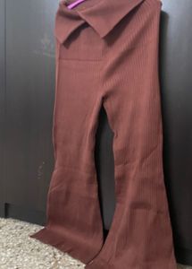 very thick woolen Collar Flare Pants