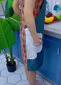 Waterproof Kitchen Apron with Hand Wipe Towel