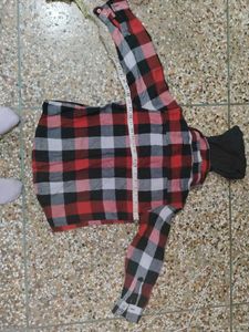 Plaid Flannel Shirt with Hoodie