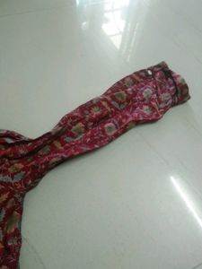 Maroon Printed Kurta