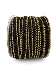 Black and Gold Woven Trim Ribbon