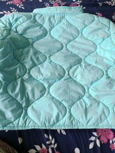 Baby Blue Quilted Bomber Jacket