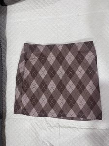 Argyle Print Mini Skirt