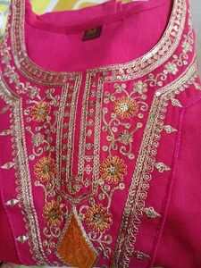 "Vibrant Pink Embroidery"