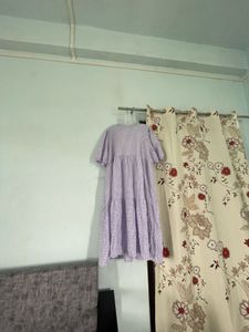 Light Purple Tiered Midi Dress
