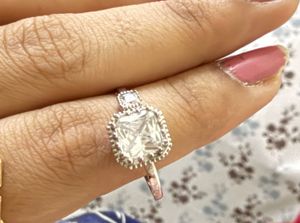 Adjustable Sparkling Princess Cut Ring