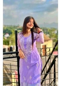 Beautiful Lavender Kurta with cotton slip (sameej)