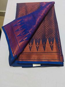 Elegant Blue & Copper Saree