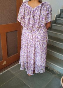 Chic Floral Print Midi Dress 😚🤌✨🪷😎