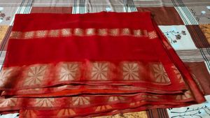 dark red joint sari
