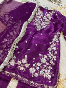 Elegant Purple  Kurti Set with Dupatta for girl